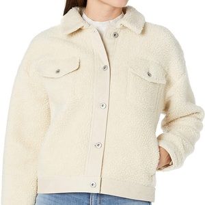 Goodthreads Women's Sherpa Relaxed Fit Long Sleeve Trucker Jacket